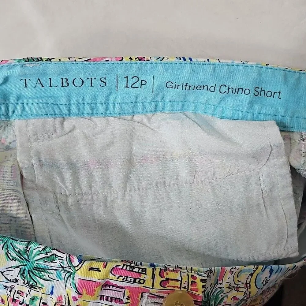 Talbots Girlfriend Chino Short 12P Scenic Coastal Print - Picture 7 of 7
